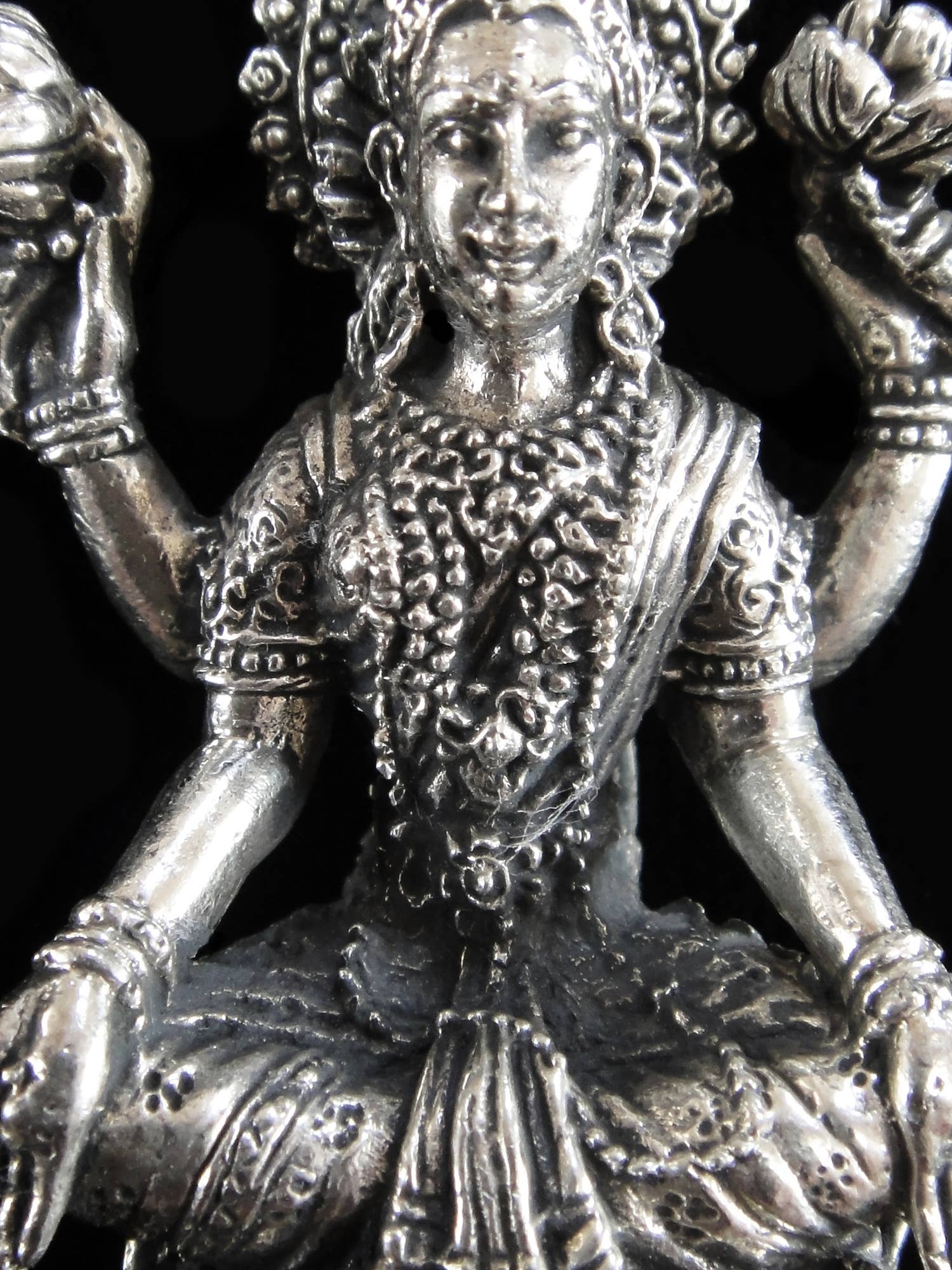 Brass Deity Statuette - Large - Seated Lakshmi Majestic Hudson Lifestyle