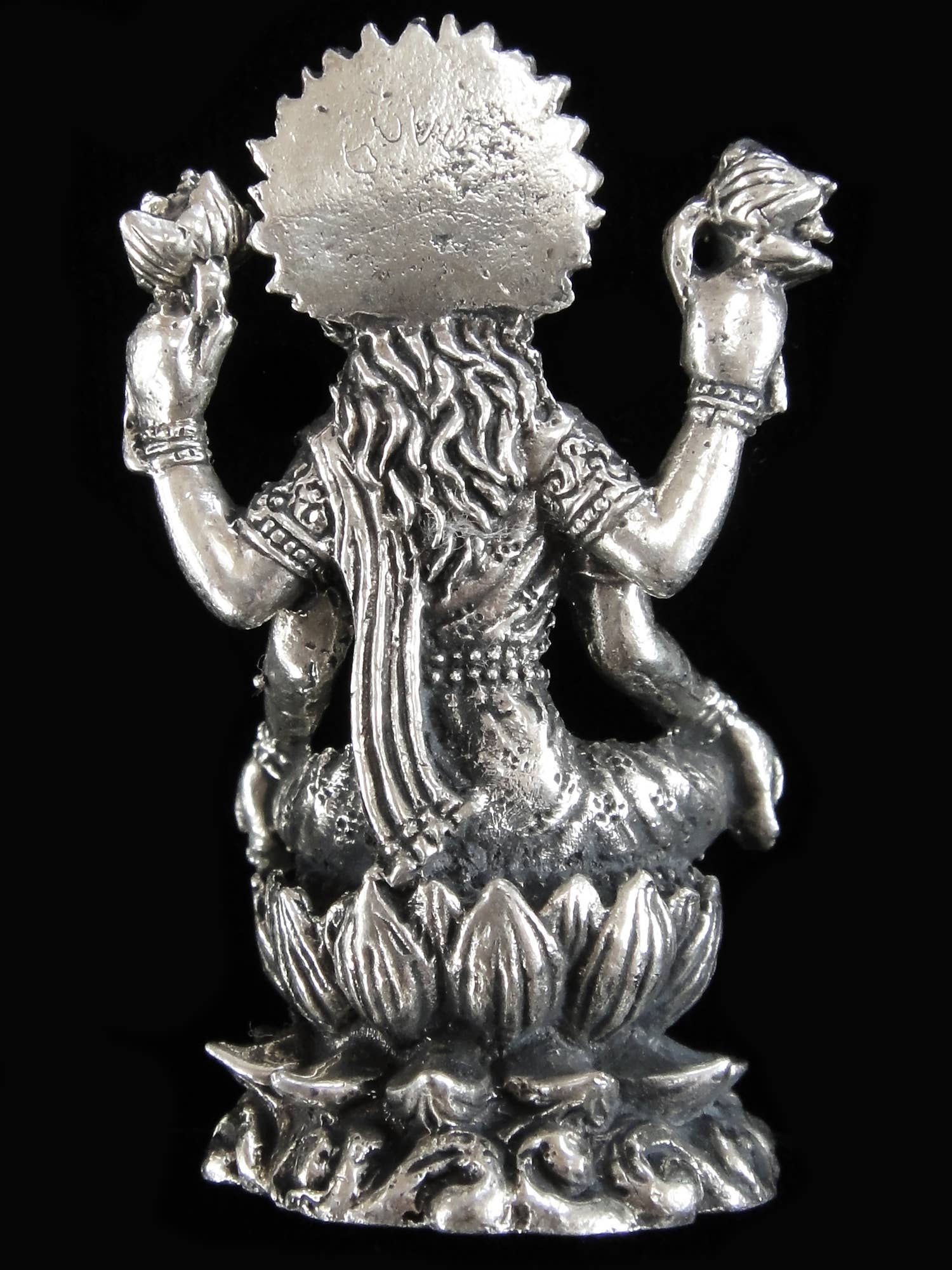 Brass Deity Statuette - Large - Seated Lakshmi Majestic Hudson Lifestyle