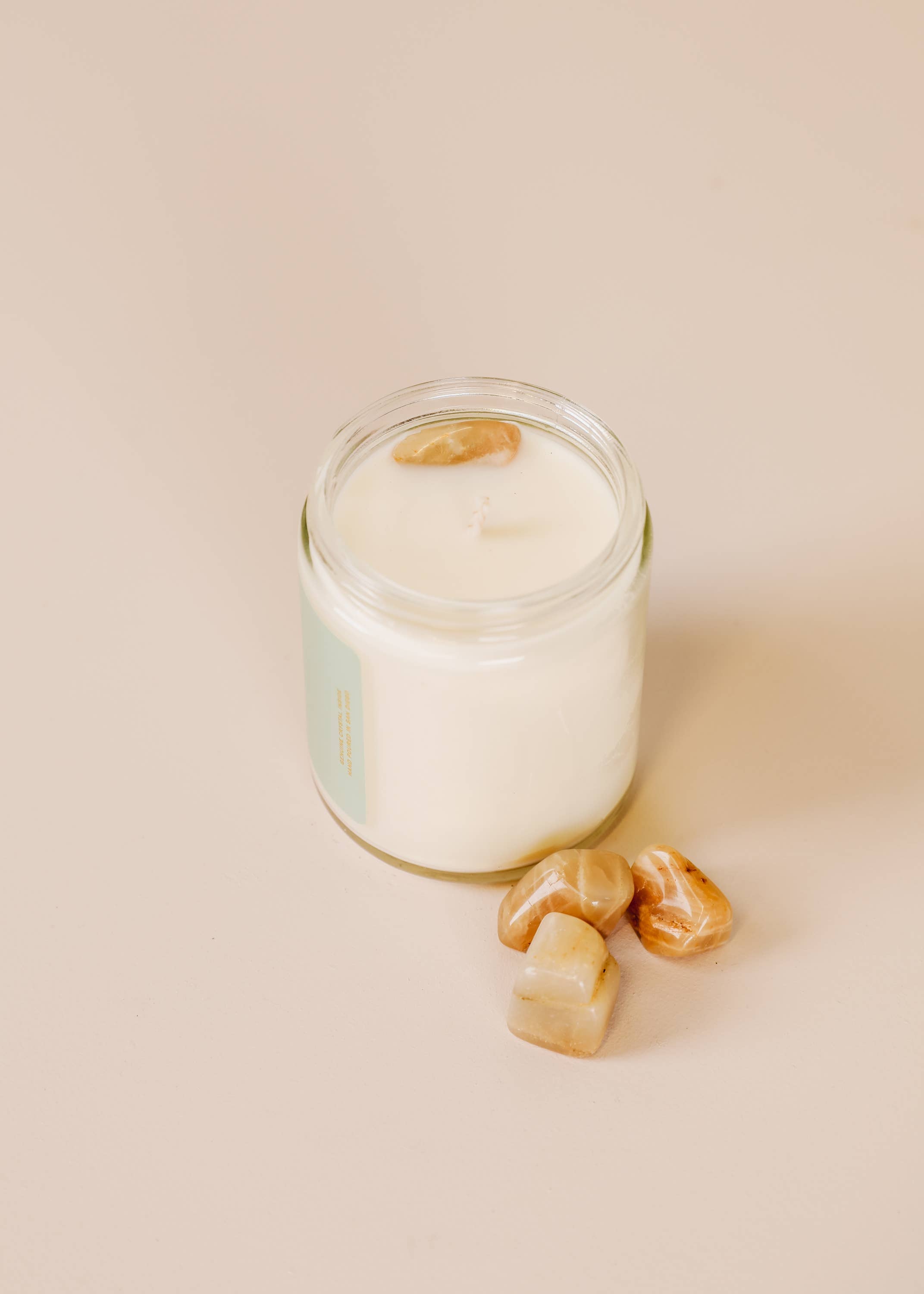 9oz Clear Crystal Candle - Moonstone - Good Luck Majestic Hudson Lifestyle