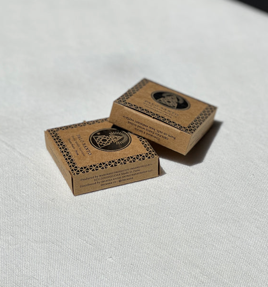 Box of handmade Palo Santo incense bricks — an all-natural, easy-to-use alternative for smudging and spiritual cleansing.