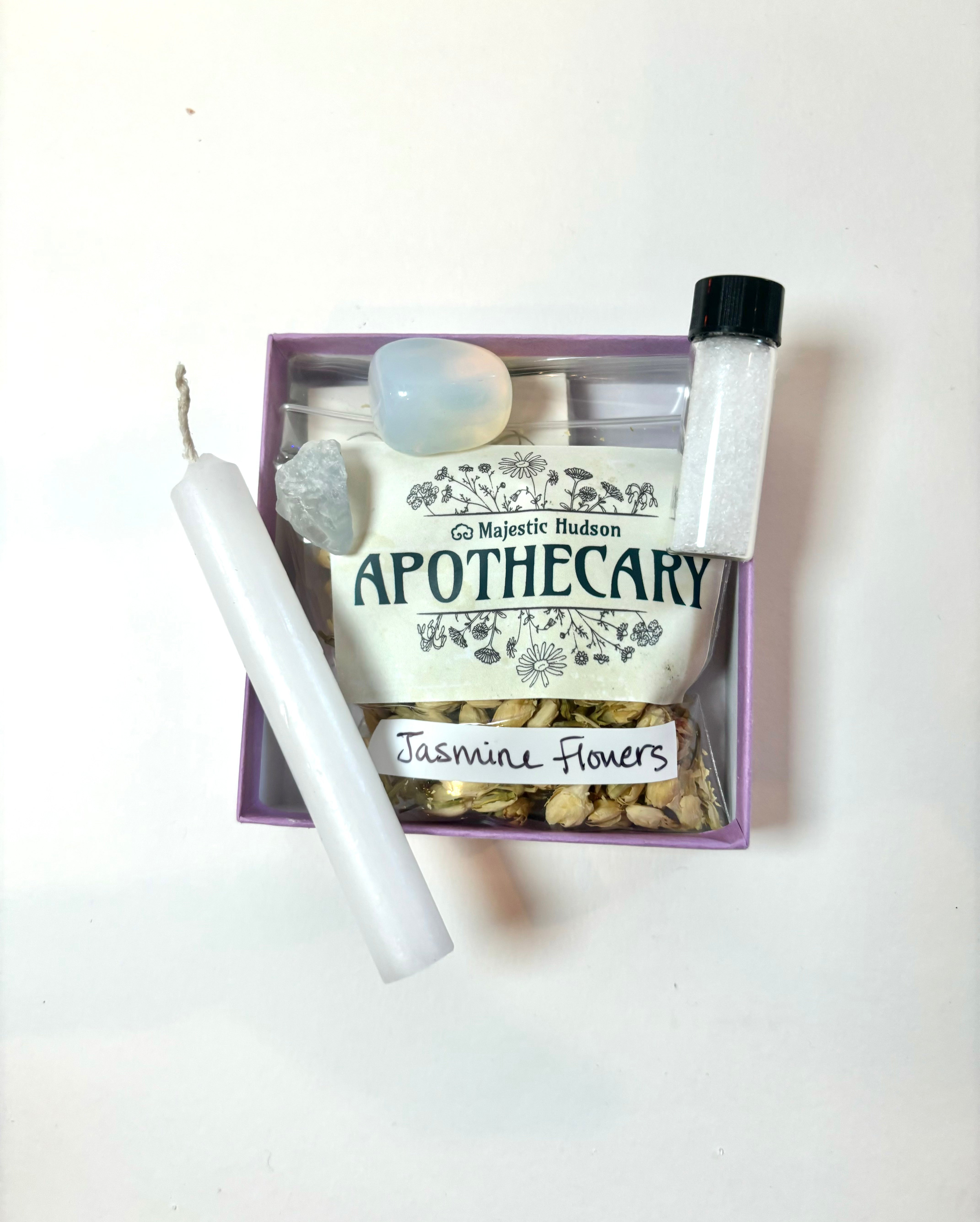 Calling All Angels Spell Kit with Celestite and Opalite crystals