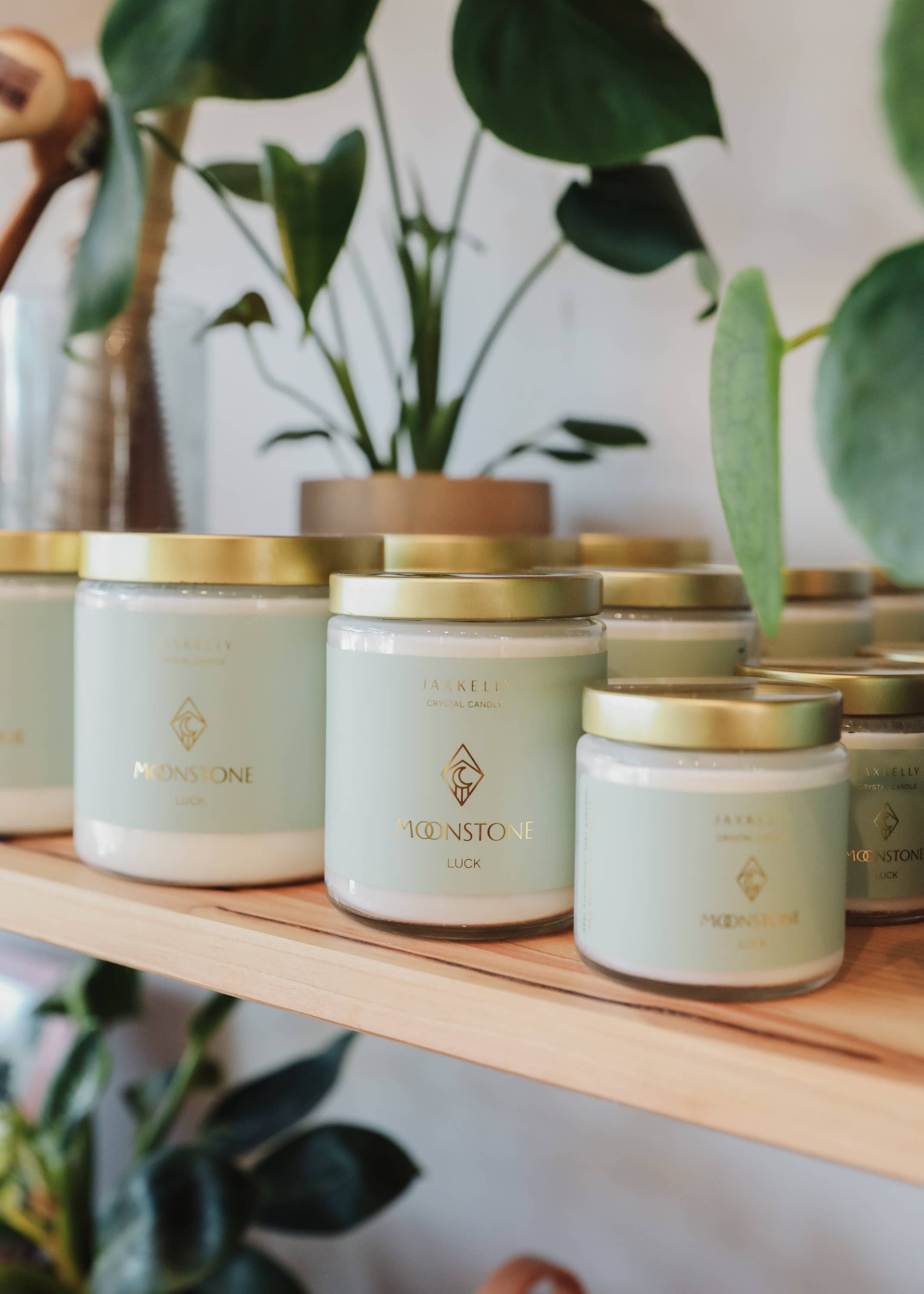 9oz Clear Crystal Candle - Moonstone - Good Luck Majestic Hudson Lifestyle