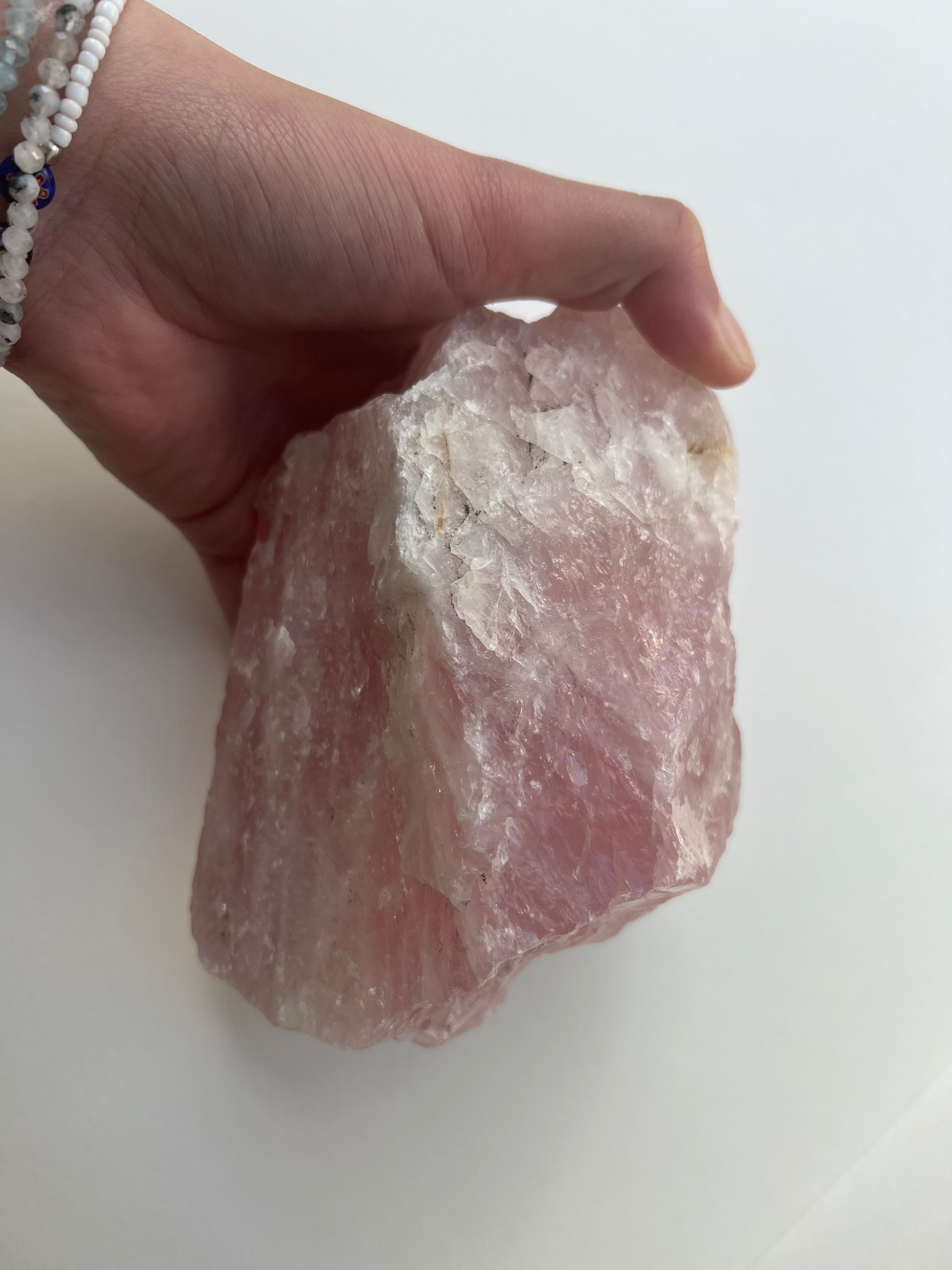 Natural Raw Rose Quartz Stone for Heart Chakra Healing and Compassion