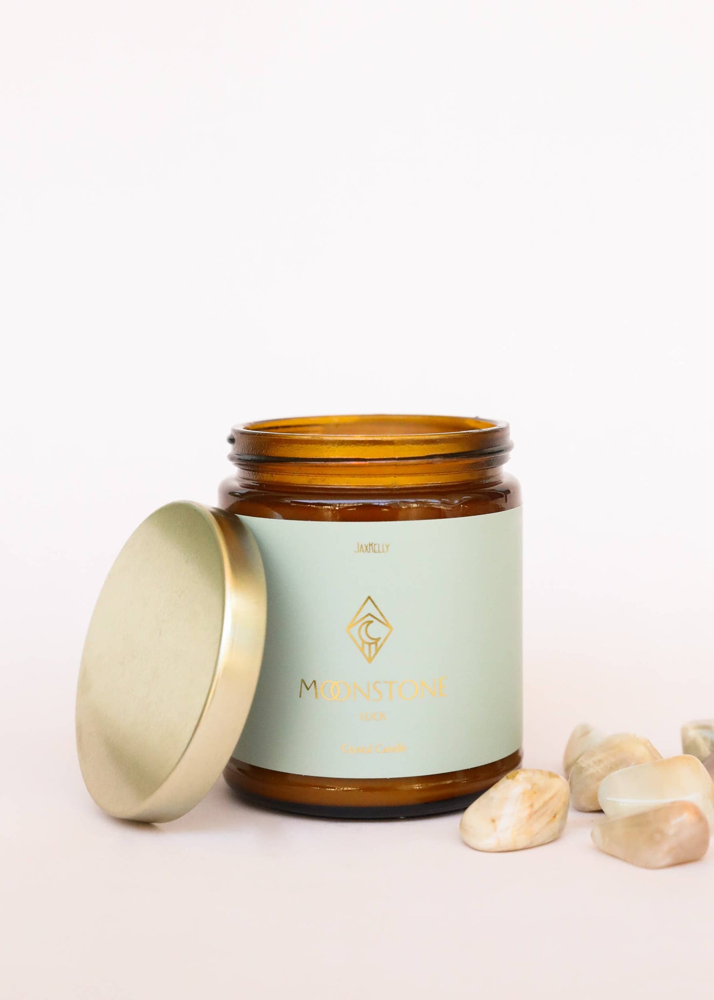 Amber Crystal Candle | Moonstone