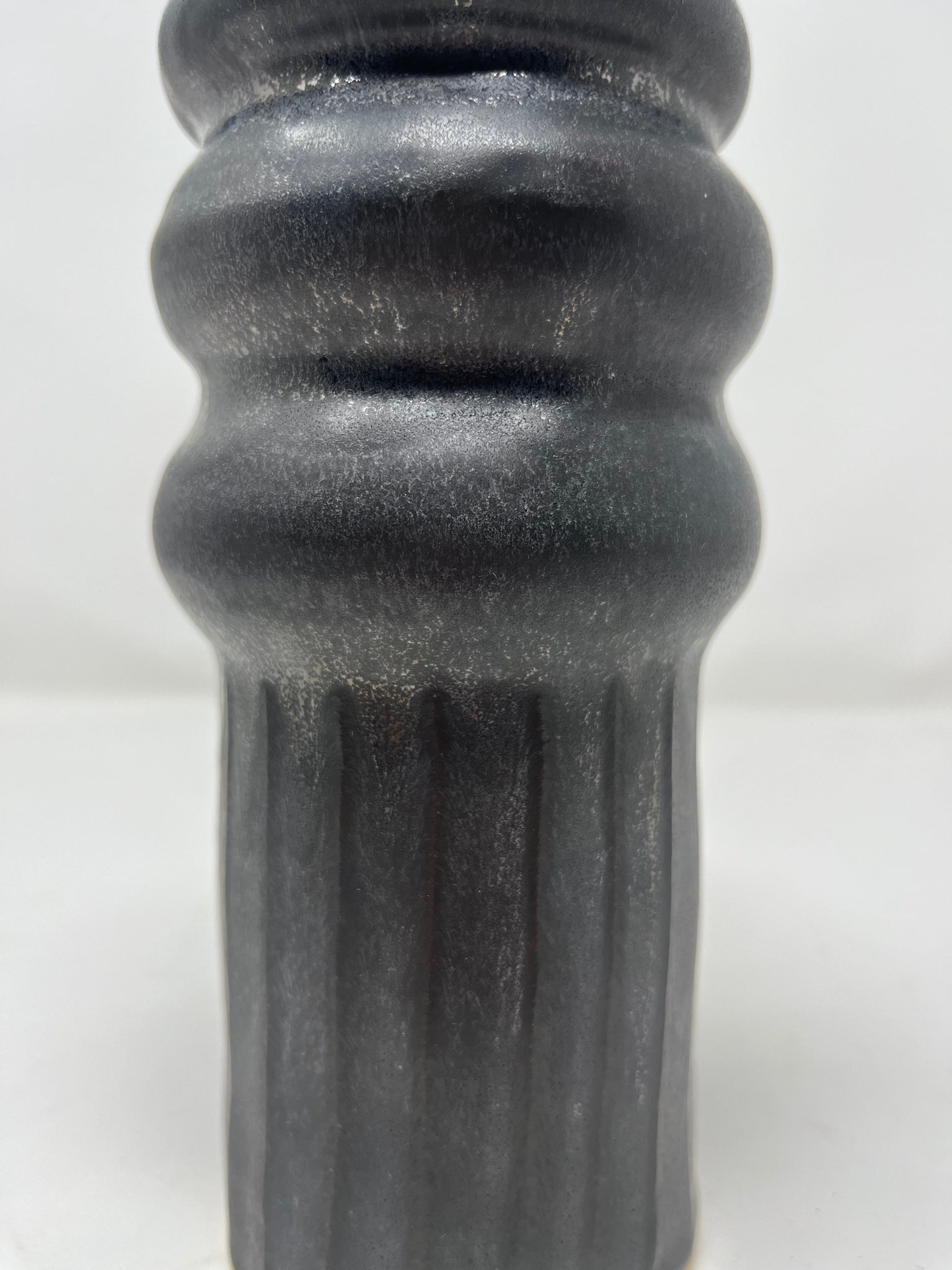 Black Bumpy Ribbed Vase