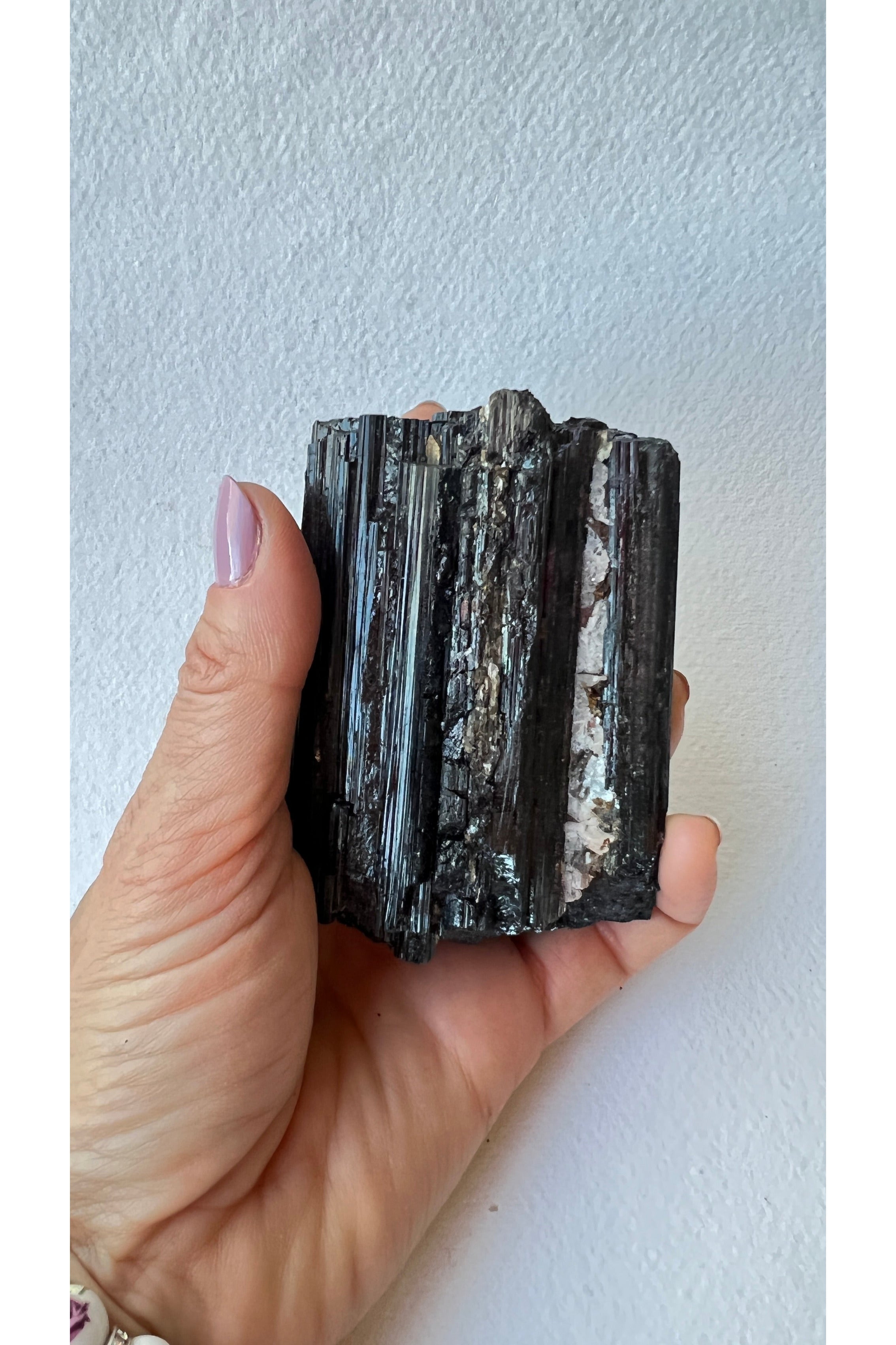 Black Tourmaline with Lithium | Unique Specimen Majestic Hudson Lifestyle Crystals