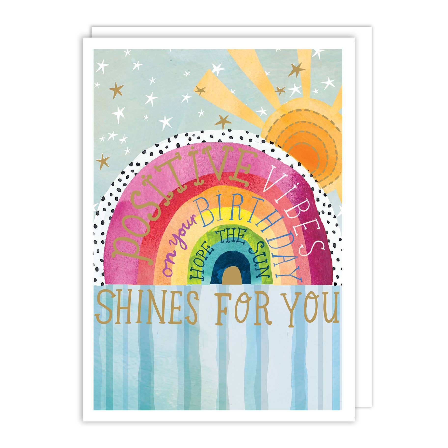 Positive Vibes Rainbow Birthday Card