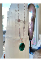 Polished Malachite Pendant Necklace for Spiritual Transformation and Style