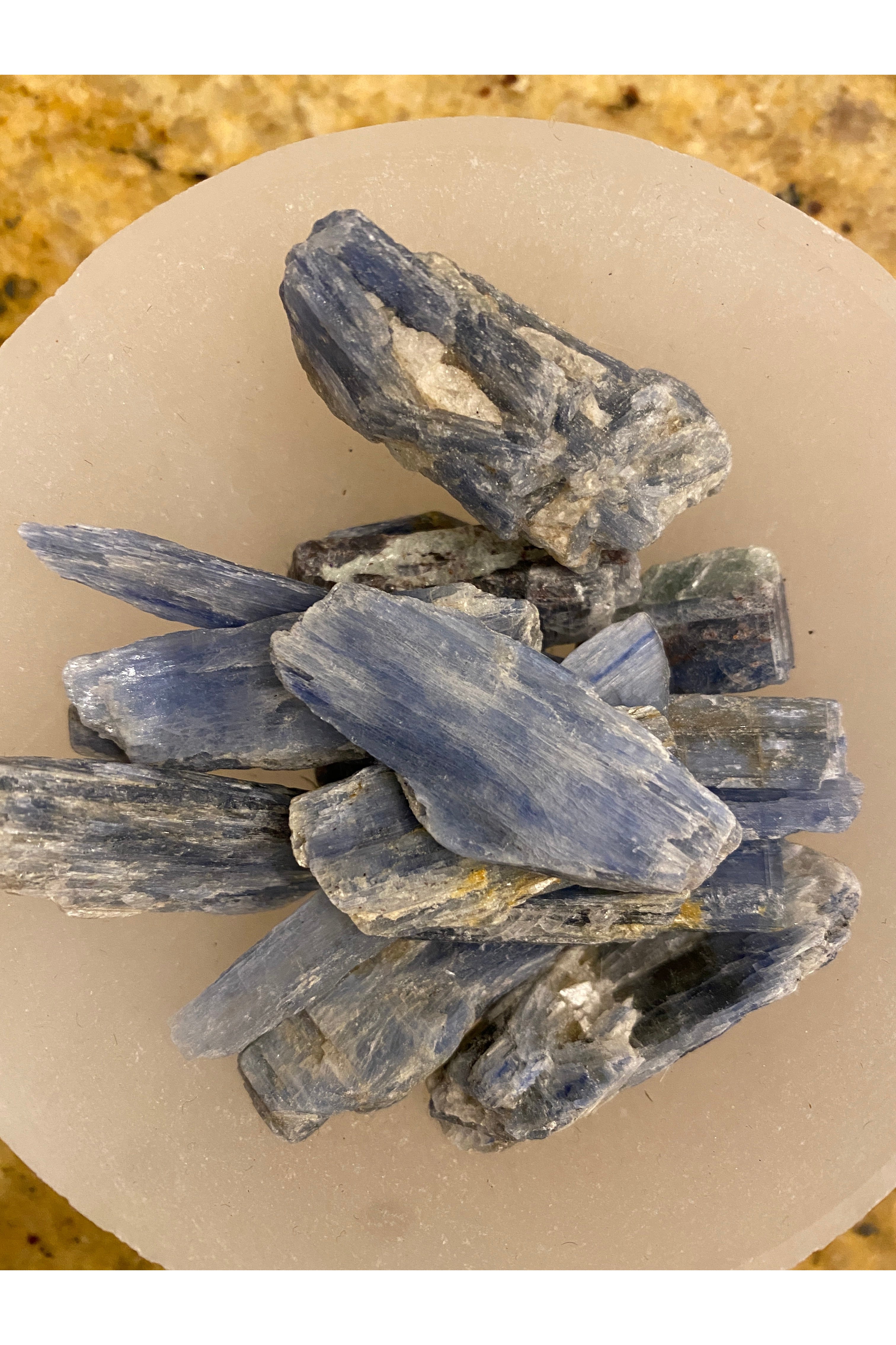 Palm-sized Kyanite cluster with Quartz, Lepidolite and Lithium