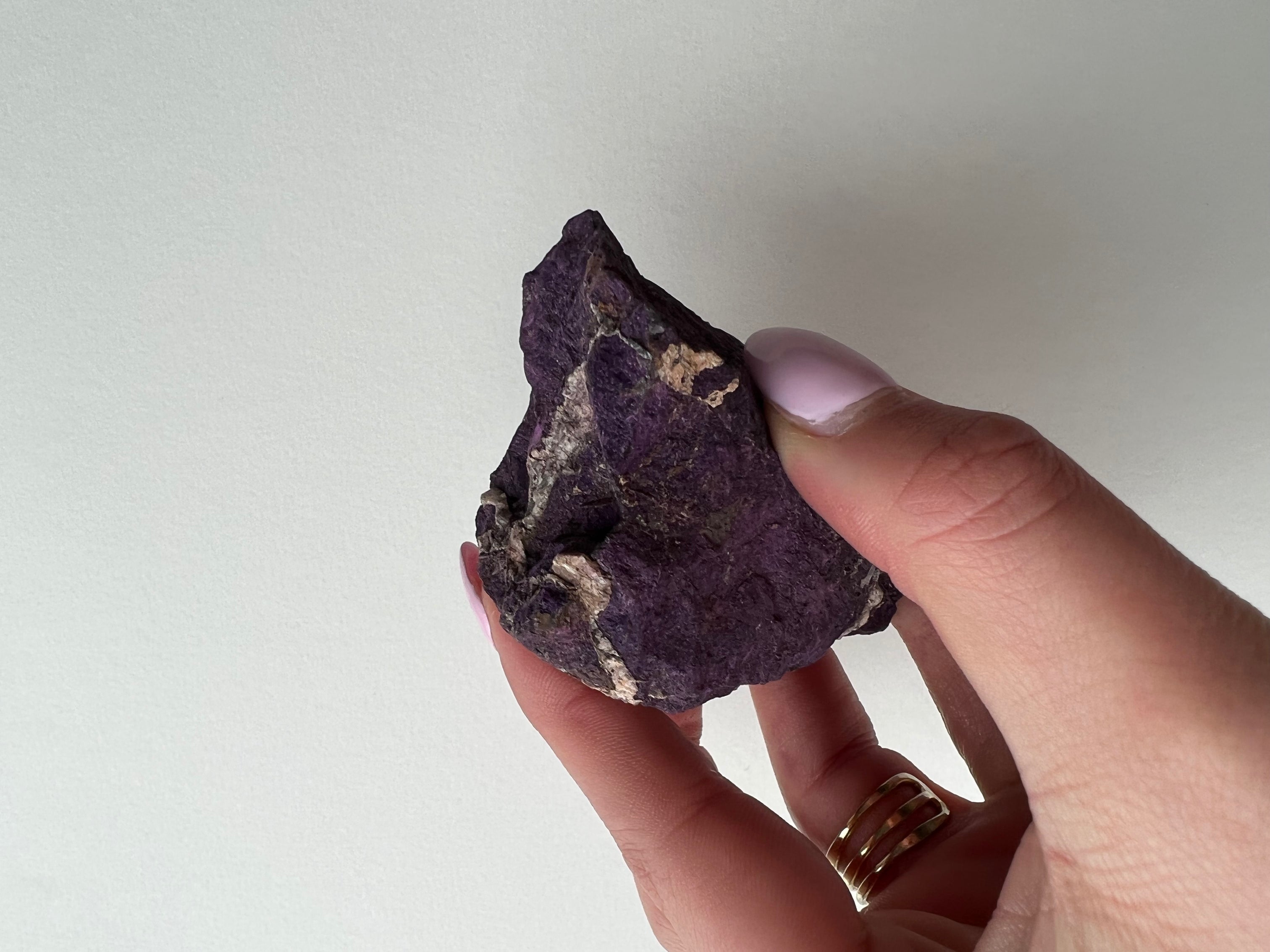 aw Purpurite Stone with Deep Violet Color for Chakra Activation