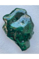 Tumbled Malachite Stone with Polished Surface and Natural Green Swirls