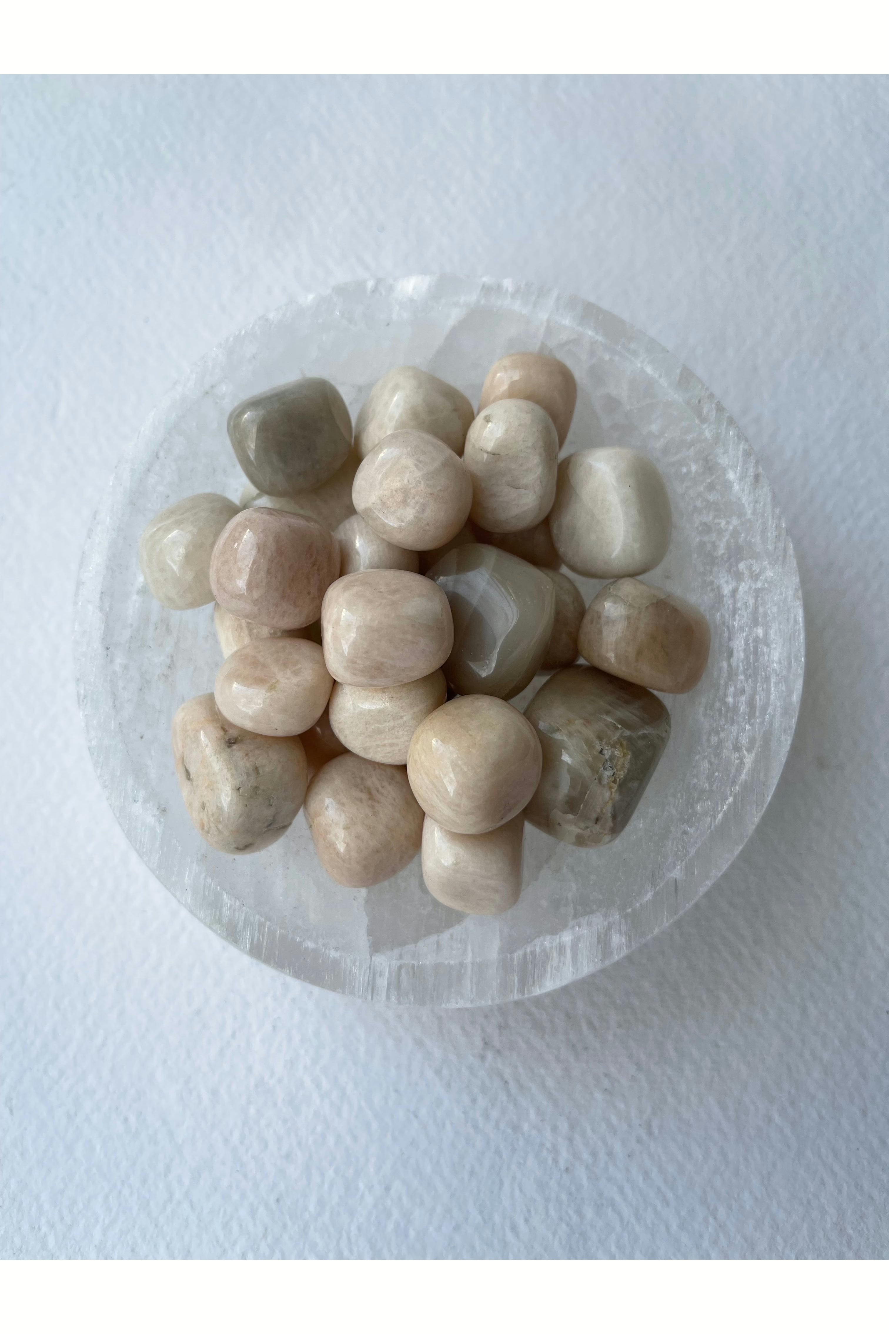 Polished Tumbled Moonstone Crystals for Intuition and Balance